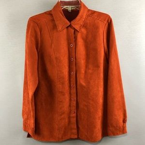 Notations Button Up Shirt in Rust. SZ M